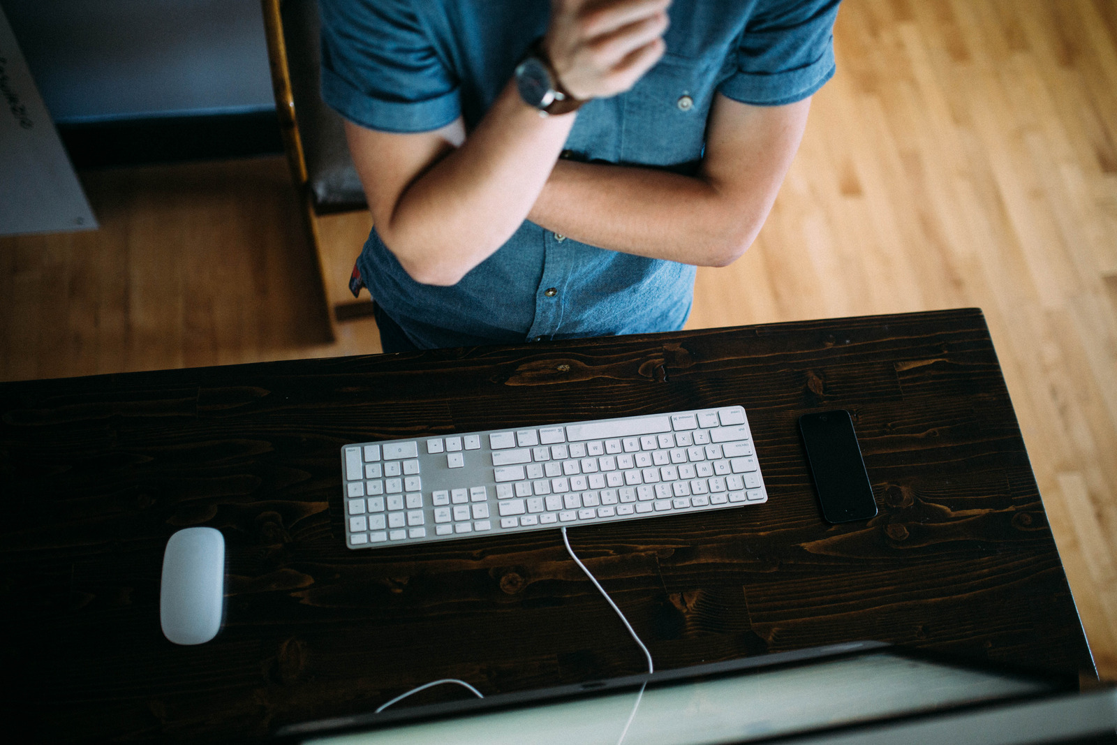man at computer desk
