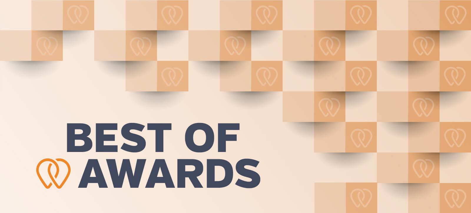 Visual of the Best of Awards logo with geometric like textures around