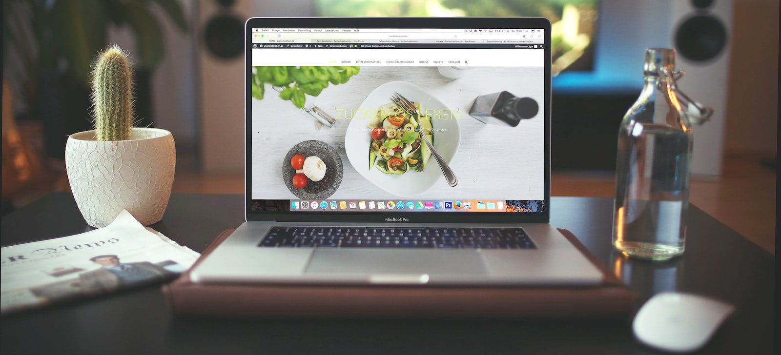 MacBook Pro showing vegetable dish