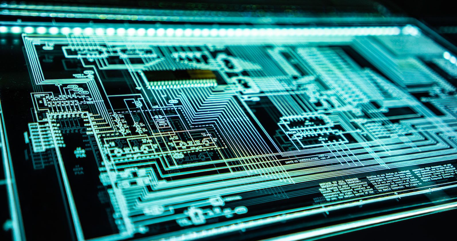 A high tech looking LED circuit board panel