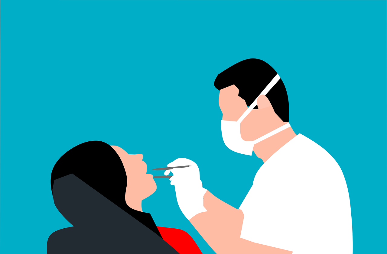 graphic of dentist with patient in chair